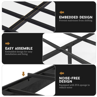 Sunvega Full Size Upholstered Platform Bed Frame With Headboard and 14'' Storage