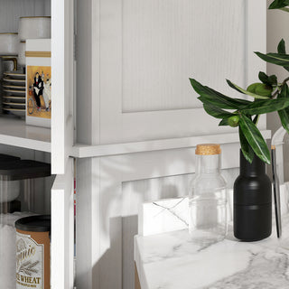 Sunvega 72.5 Inch Tall Kitchen Pantry Cabinet with 4 Doors and 2 Adjustable Shelves