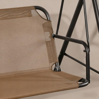 Sunvega Outdoor Porch Swing Chair with Canopy Table and Cup Holders for Two Adults