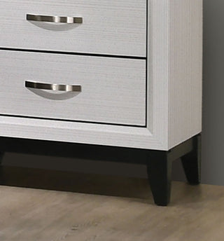 Sunvega Contemporary White Chest with Wooden Legs and Two Tone Design