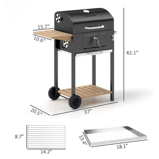 Sunvega 2 Burner Portable Gas BBQ Grill with Lid Thermometer and Foldable Legs
