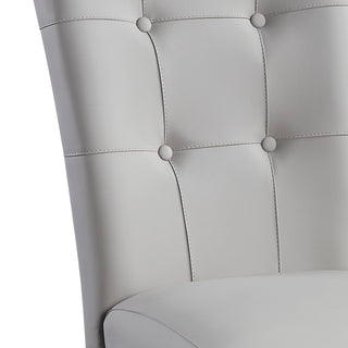 Sunvega Gray Synthetic Leather and Oak Finish Side Chairs with Upholstered Back and Seat