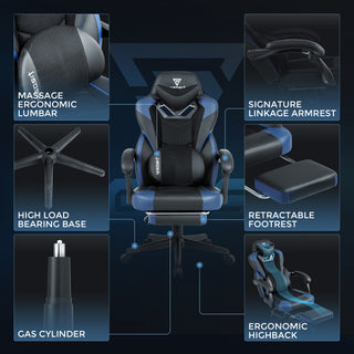 Sunvega Ergonomic Gaming Chair with Footrest and Lumbar Support for Adults Heavy People