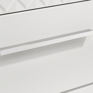 Sunvega High Gloss Modern Italian Style Nightstand with Two Spacious Drawers