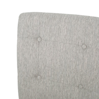 Sunvega Contemporary Fabric Button Tufted Counter Stools Set of 2 Light Grey