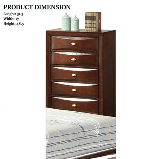 Sunvega Cherry Solid Wood Contemporary Nightstand with 2-Drawers and Nickel Knob Pulls