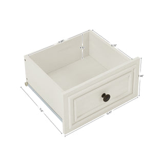 Sunvega Vintage Farmhouse Dresser with 5 Drawers and Antique White Finish
