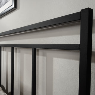 Sunvega Contemporary Queen Bed Frame with Headboard in Classic Black Finish
