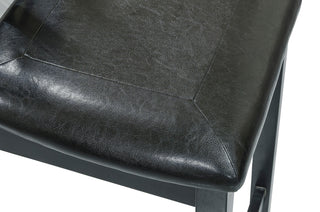 Sunvega Black Faux Leather Upholstered Counter Height Dining Table and 4 Chairs Set