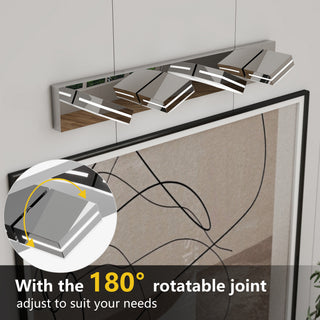 Sunvega Modern Chrome LED Vanity Light with 6 Geometric Lamp Heads for Bathroom Mirror