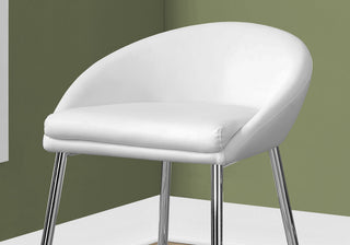 Sunvega Modern Set Of 2 Counter Height Bar Stools With White Leather Look