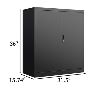 Sunvega Folding Metal Storage Cabinet with Locking Doors and Adjustable Shelf for Home Office