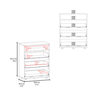 Sunvega Aberdeen Bedroom Dresser with Four Large Drawers in Matte Gray