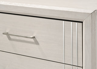 Sunvega Contemporary White Beige Finish Wooden Nightstand with Two Drawers