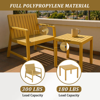 Sunvega 2-Piece Patio Conversation Set with Waterproof PP Material & Easy Assembly