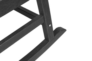 Sunvega All Weather-resistant Black Rocking Chair Set with Wood-Texture and Side Table
