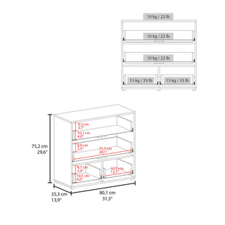 Sunvega Modern White Dresser with 4 Spacious Drawers for Bedroom
