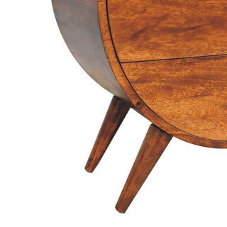 Sunvega Modern Art Handcrafted Solid Mango Wood Bedside Table with Drawers