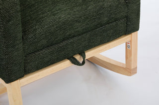 Sunvega Modern Upholstered Nursery Glider Rocking Chair with High Backrest and Side Pocket