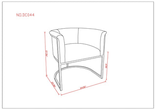 Sunvega Modern Faux Leather Upholstered Dining Chair with Geometric Metal Frame