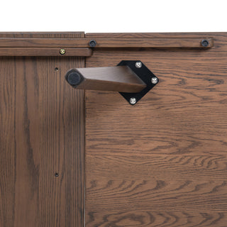 Sunvega Solid Red Oak Wood Bench with Tapered Legs for Dining and Entryway