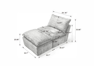 Sunvega Modern Corduroy Cloud Sofa with Comfortable High-Density Sponge for Living Room