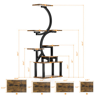 Sunvega 68.5 Inch Tall 10 Tier Plant Stand with 5 Grow Lights for Indoor Plants