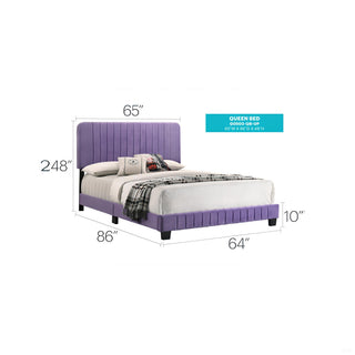 Sunvega Stylish Casual Gray Queen Bed Frame with Durable Support