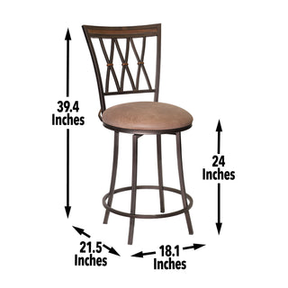 Sunvega Commercial Grade Swivel Counter Stool with Upholstered Seat and Footrest