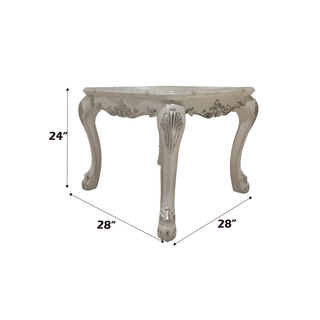 Sunvega Dresden Vintage Bone White Finish Nightstand with Two Spacious Felt-Lined Drawers
