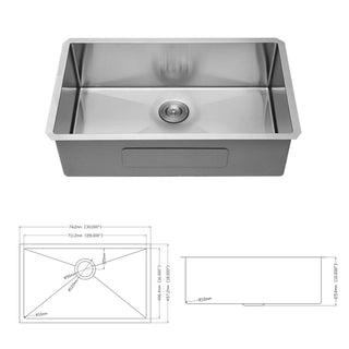 Sunvega 32x19 Inch Undermount Kitchen Sink with Superior Drainage and Soundproofing