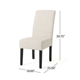 Sunvega Upholstered Dining Chair Set of 2 with T-Stitch Design and Wood Legs