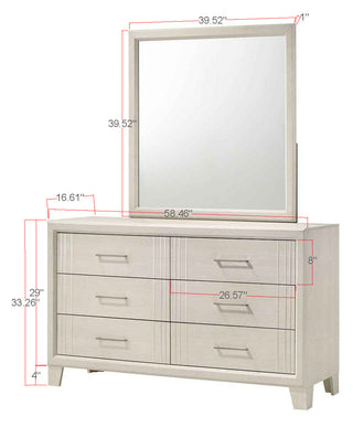 Sunvega Contemporary White Beige Finish Wooden Nightstand with Two Drawers