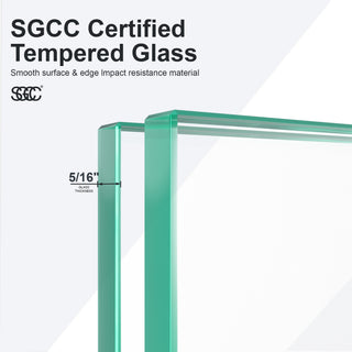 Sunvega Frameless Single Sliding Shower Door with 8mm Tempered Glass and Chrome Finish