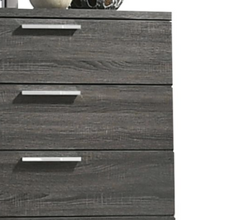 Sunvega Modern Gray Oak Chest with Five Spacious Drawers for Bedroom