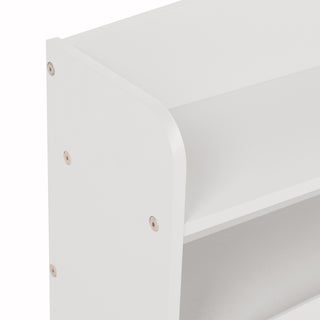 Sunvega Full Pine Wood Bed with Bookcase Headboard and LED Motion Sensor Light
