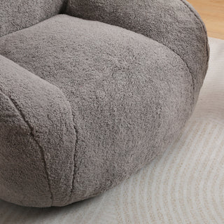 Sunvega Faux Fur Bean Bag Sofa with Memory Foam Filler and Armrests for Living Room
