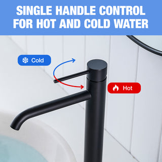 Sunvega Brushed Nickel Single Hole Waterfall Bathroom Sink Faucet with Single Handle