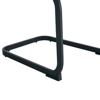 Sunvega Modern Technology Cloth High Back Upholstered Dining Chairs with Black Metal Legs