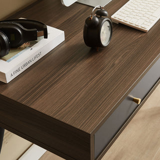 Sunvega Mid Century Modern Writing Study Desk with Drawers for Home Office