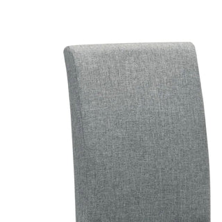 Sunvega Set of 4 Modern Gray Brown Wood Dining Chairs with Gray Fabric Upholstery