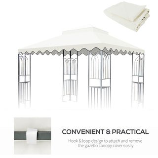 Sunvega 10x10 Ft Outdoor Patio Gazebo Replacement Canopy with Wavy Border