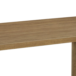 Sunvega 72 Inch Rectangular Walnut Oak Sled Base Dining Table for 6