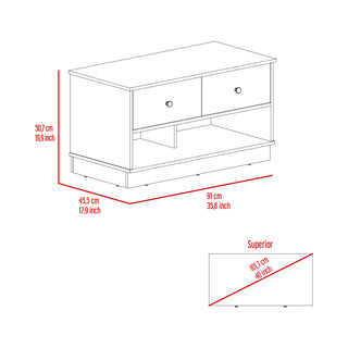 Sunvega Tulip Storage Bench with Two Drawers and Two Shelves