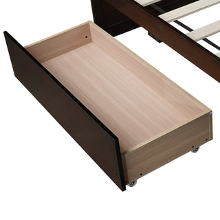 Sunvega Twin Size Bed with 2 Drawers and Wheels for Spacious Storage