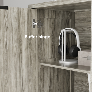 Sunvega Modern Sideboard Cabinet with 4 Diamond Relief Doors for Living Dining Room