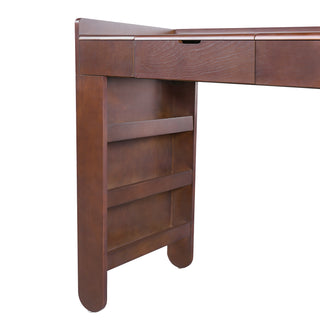 Sunvega 3-in-1 Makeup Vanity Desk with Flip-Top Mirror LED Lighting and Ample Drawers