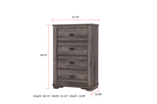 Sunvega Contemporary Gray Wooden Nightstand with Two Drawers and Metal Hardware