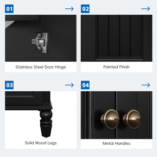 Sunvega 20 Inch Black Bathroom Vanity with Ceramic Sink and Storage Cabinet