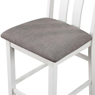 Sunvega Transitional White Gray Two-tone 5pc Counter Height Dining Set